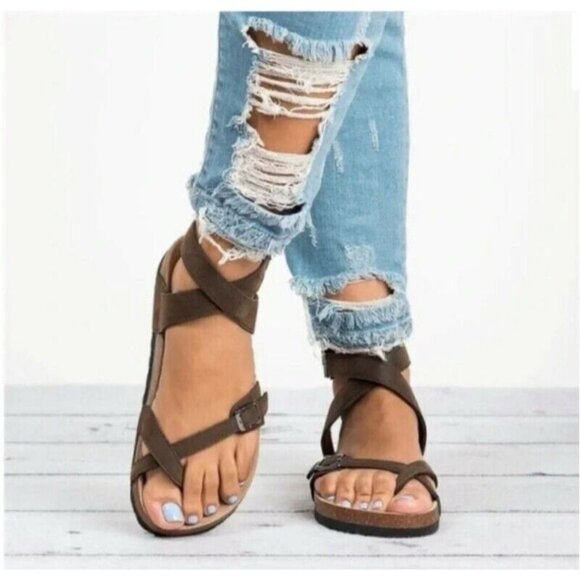 Birkenstock Yara Cork Footbed Oiled Leather Ankle Strap Sandals Womens 5 Habana - Picture 7 of 12